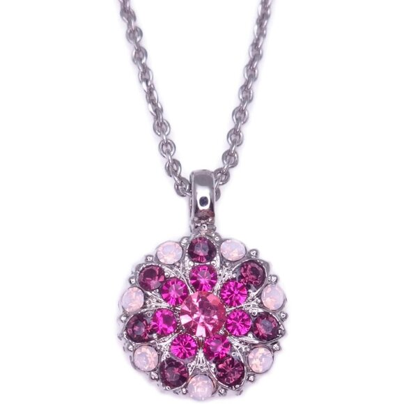 Mariana Enchanted Silver Guardian Angel Necklace Purple Pink Crystal 1156 NWT YL - Picture 1 of 4